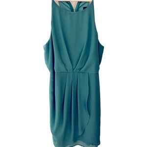 Teal sleeveless sheath dress